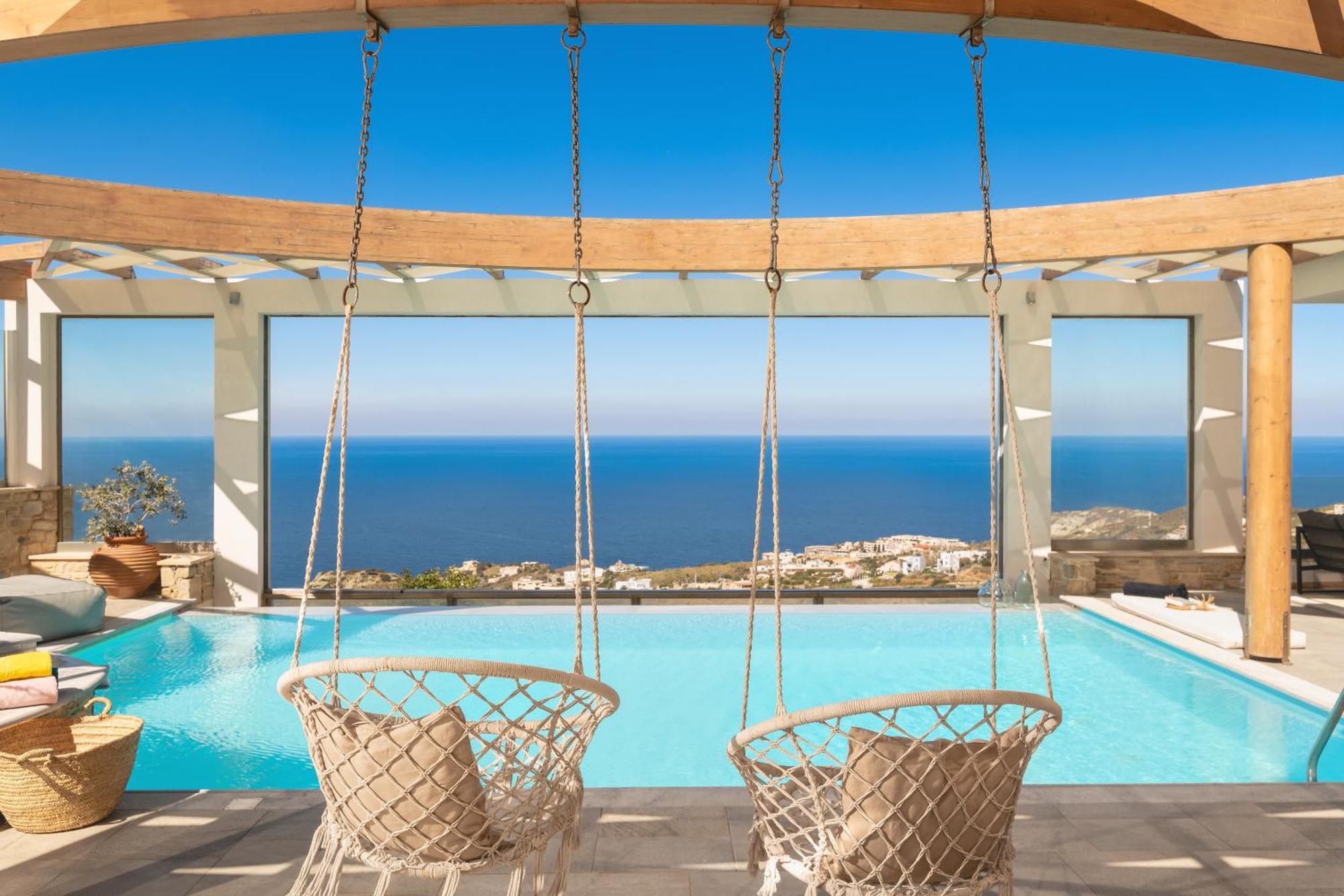 Minimalist Mediterranean Blue Key Villa With Sea View & Infinity Heated Pool Агия-Пелагия  Экстерьер фото