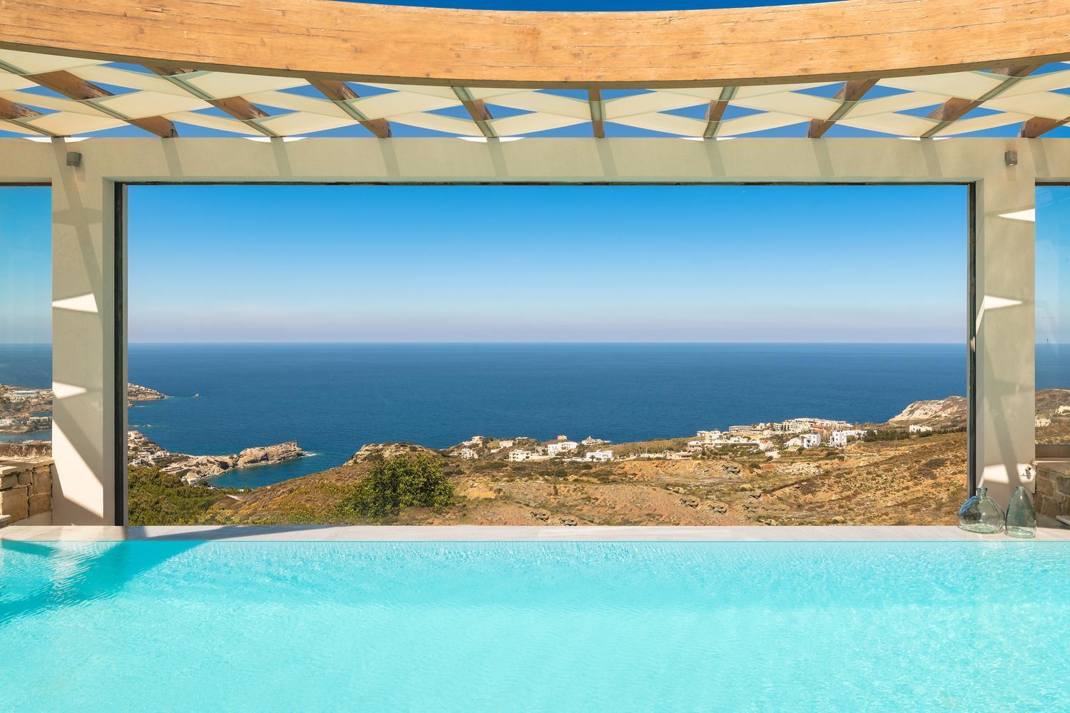 Minimalist Mediterranean Blue Key Villa With Sea View & Infinity Heated Pool Агия-Пелагия  Экстерьер фото